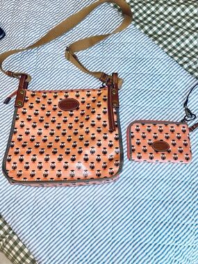 Fossil Coral Owl Print Crossbody with Matching Wallet